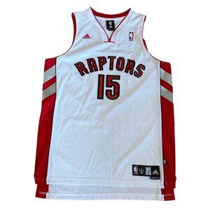 Adidas NBA Raptors Garbajosa #15 Jersey White/Red Mens Large Basketball Length+2